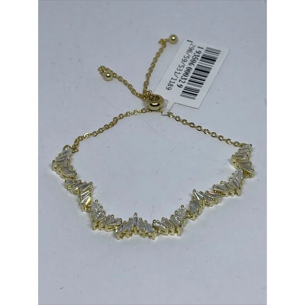 Tiara.925 Sterling Silver Cubic Zirconia 14k Gold-Plated Bracelet MSRP$140 NM403